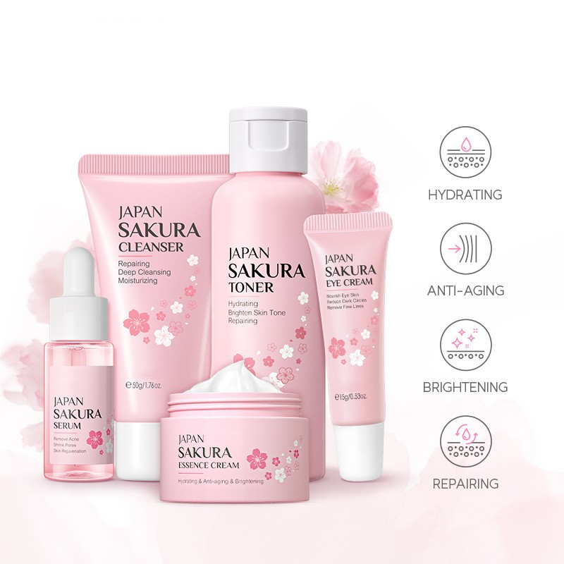 5-Piece Japanese Sakura Skincare Set
